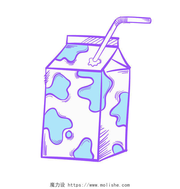 卡通牛奶盒素材